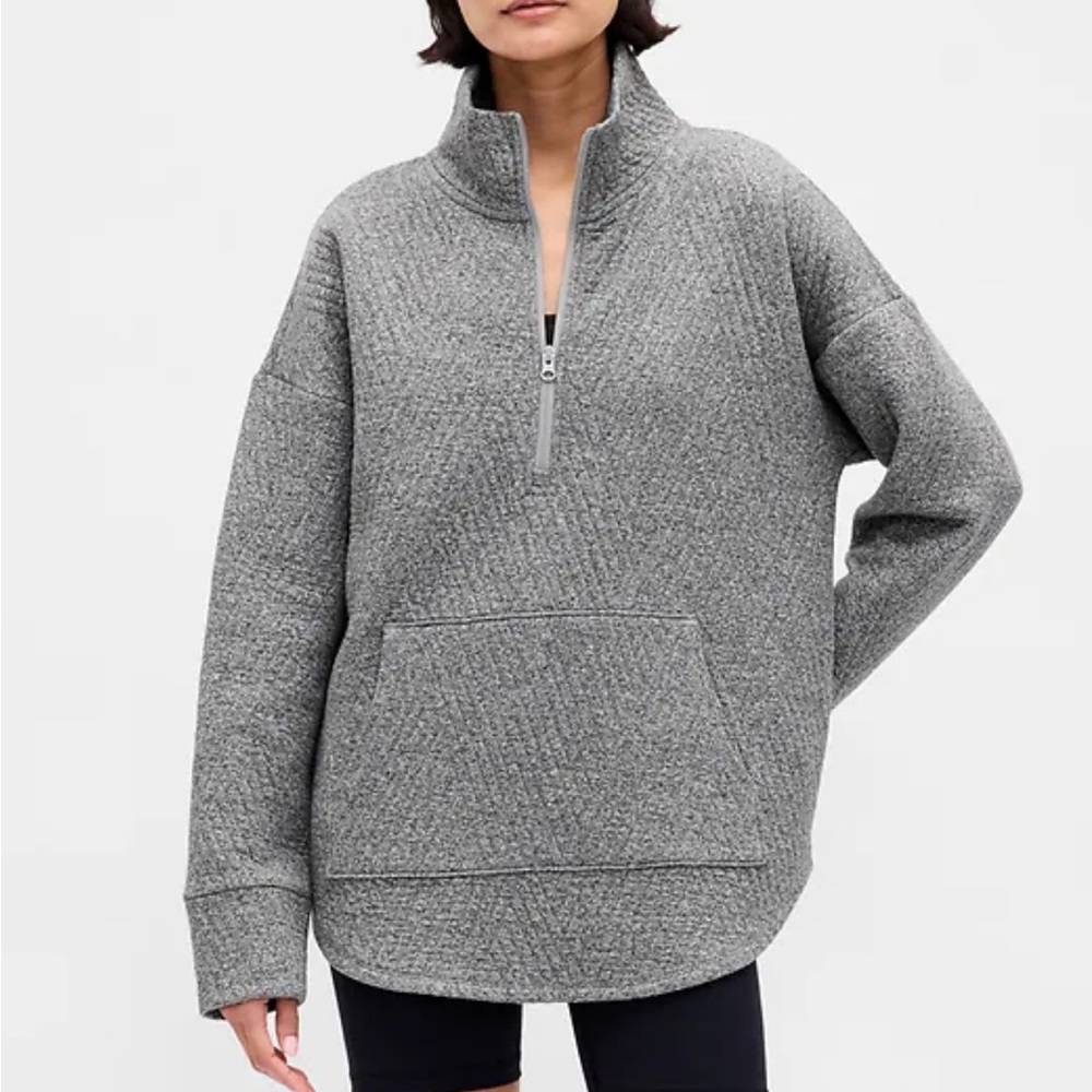 GapFit Quilted Jacquard Half-Zip Pullover